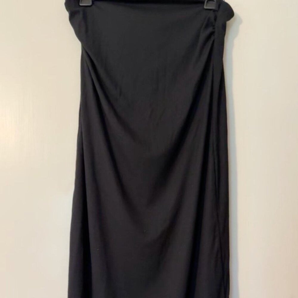 House of Harlow 1960 Size M Stretch Jersey Strapless Midi Black Tube Dress